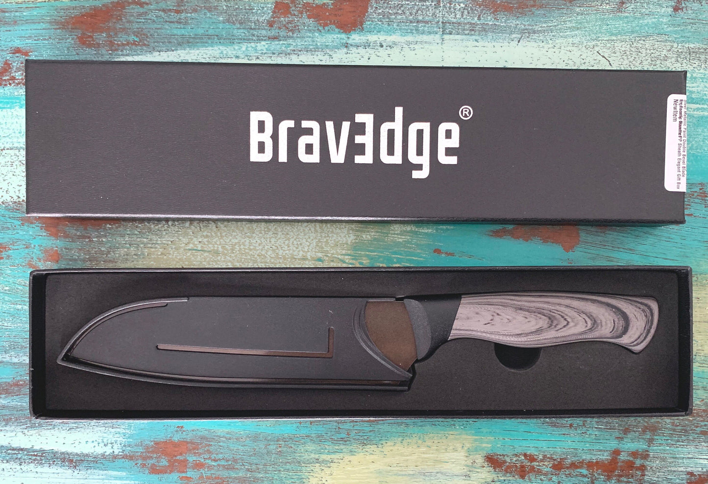 Chefs Knife Engraved with Bear, mountains and trees