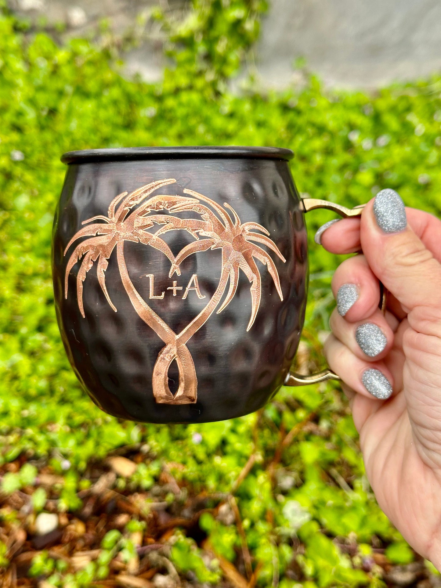 Hawaiian Engraved Gifts | Moscow Mule Mug | Add Initials to Heart | Personalized Gift | Anniversary Gifts | Wedding Gift | Bride and Groom
