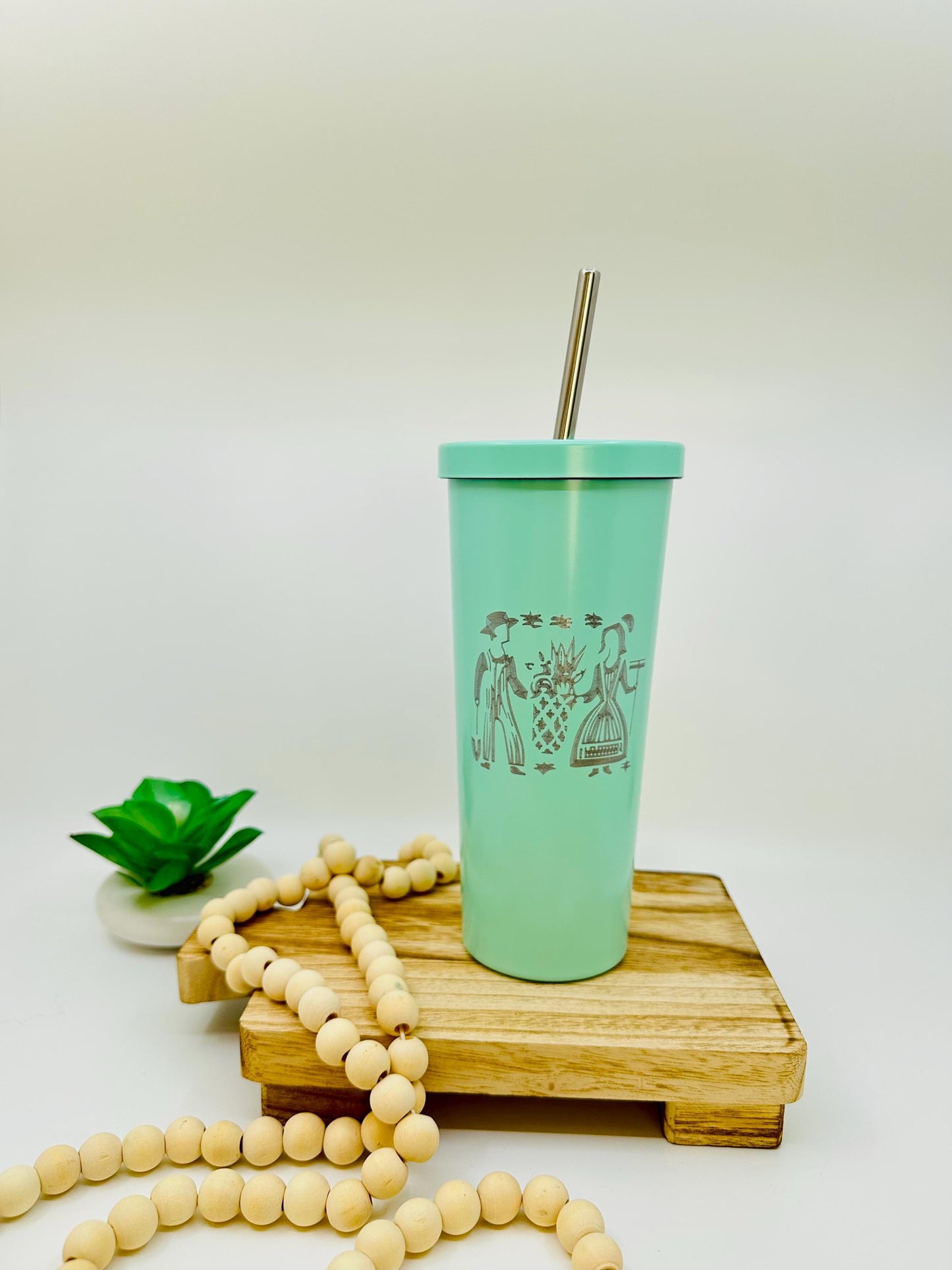 Pyrex Amish Butterprint Inspired 20 OZ insulated Tumbler with Lid and Option to Personalize