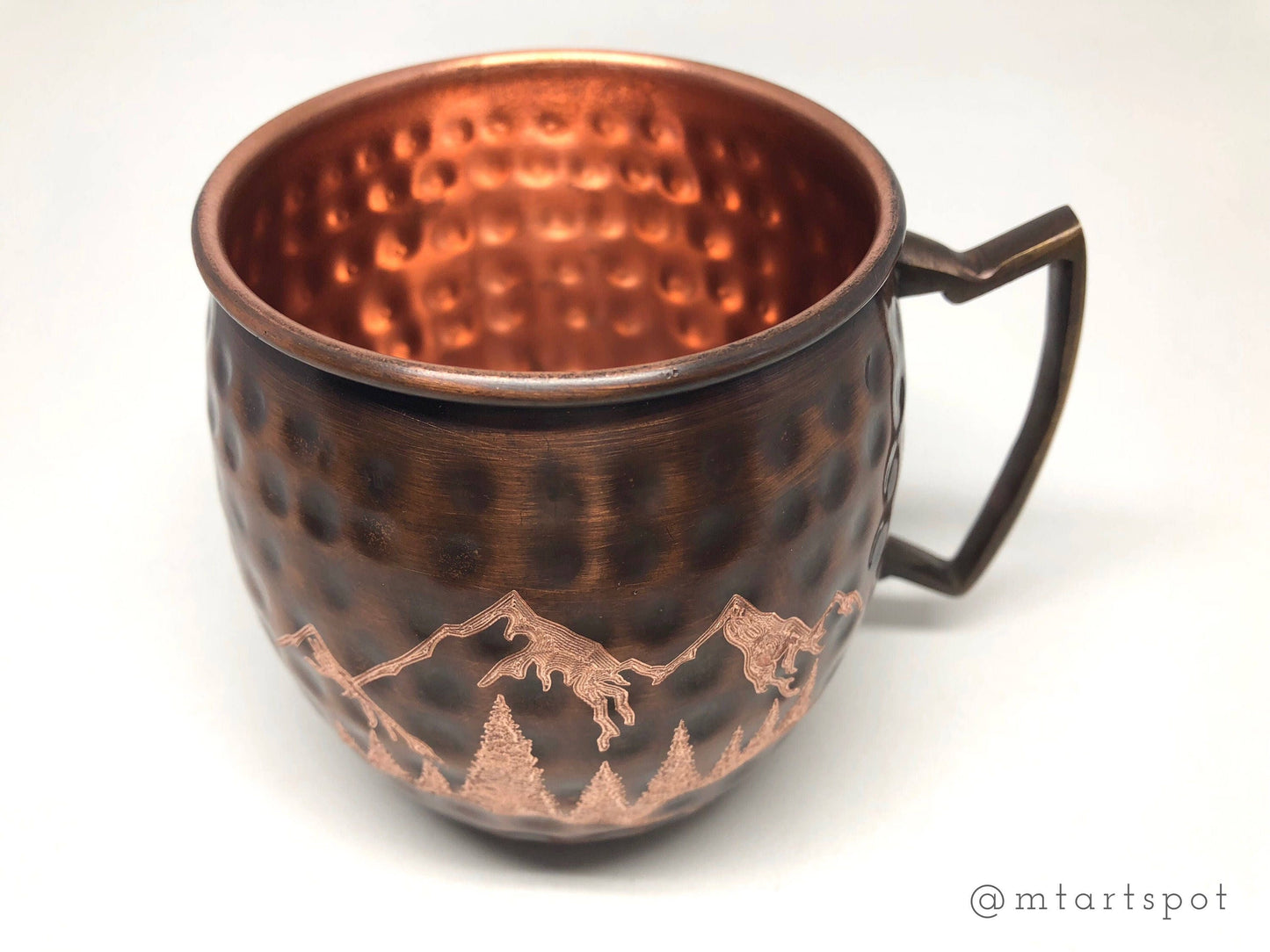 Mountain Moscow Mule Mug | Snow Capped Mountains | Valentines Gift | Copper Mug | Evergreen Trees | Gifts for Him | Gifts for Her |Outdoors