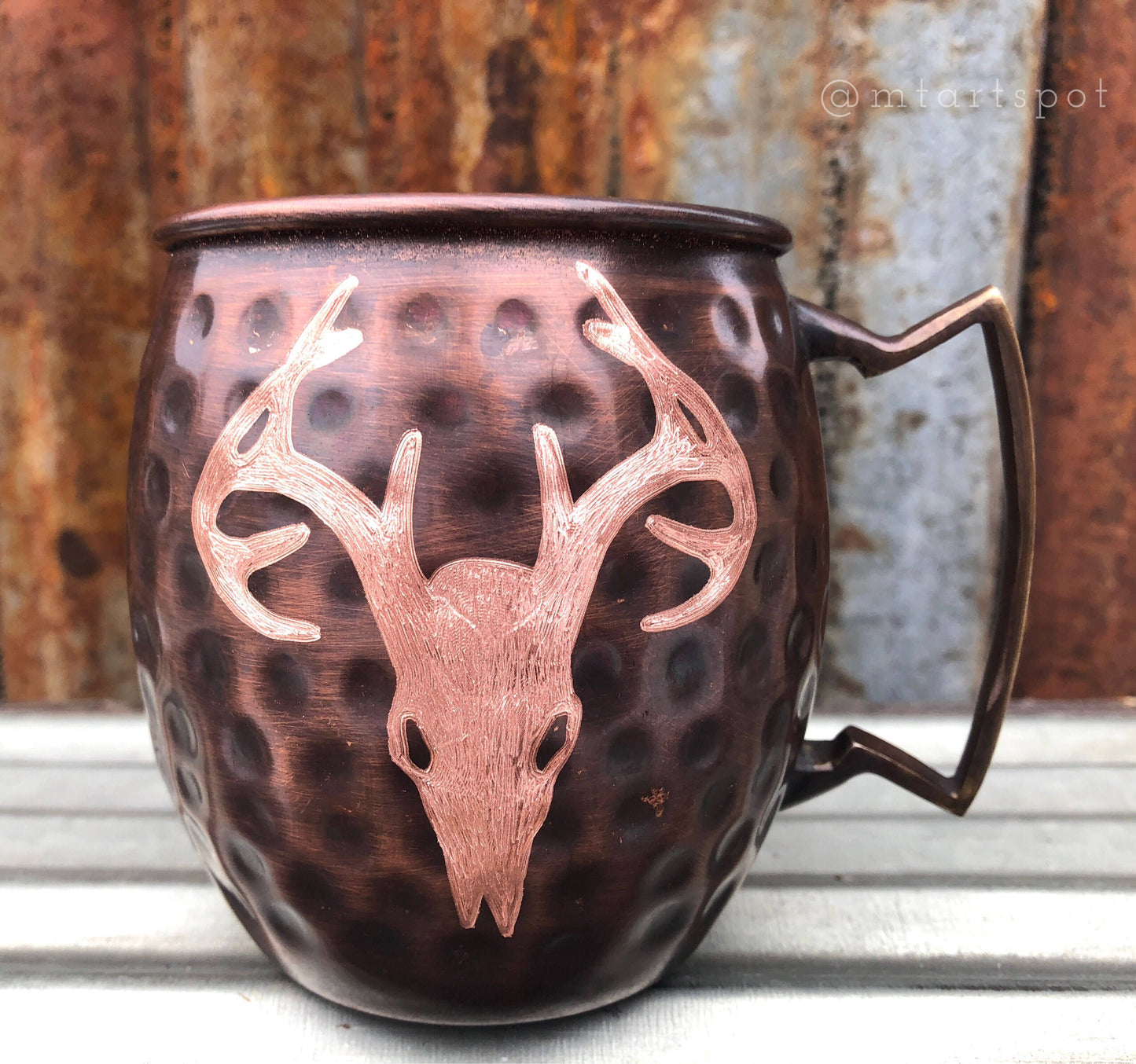 Moscow Mule Mug Engraved Deer Skull | Hunting Gifts for Him| Huntress | Man Cave Gift | Wedding Gift | Copper Mug| Anniversary Gift