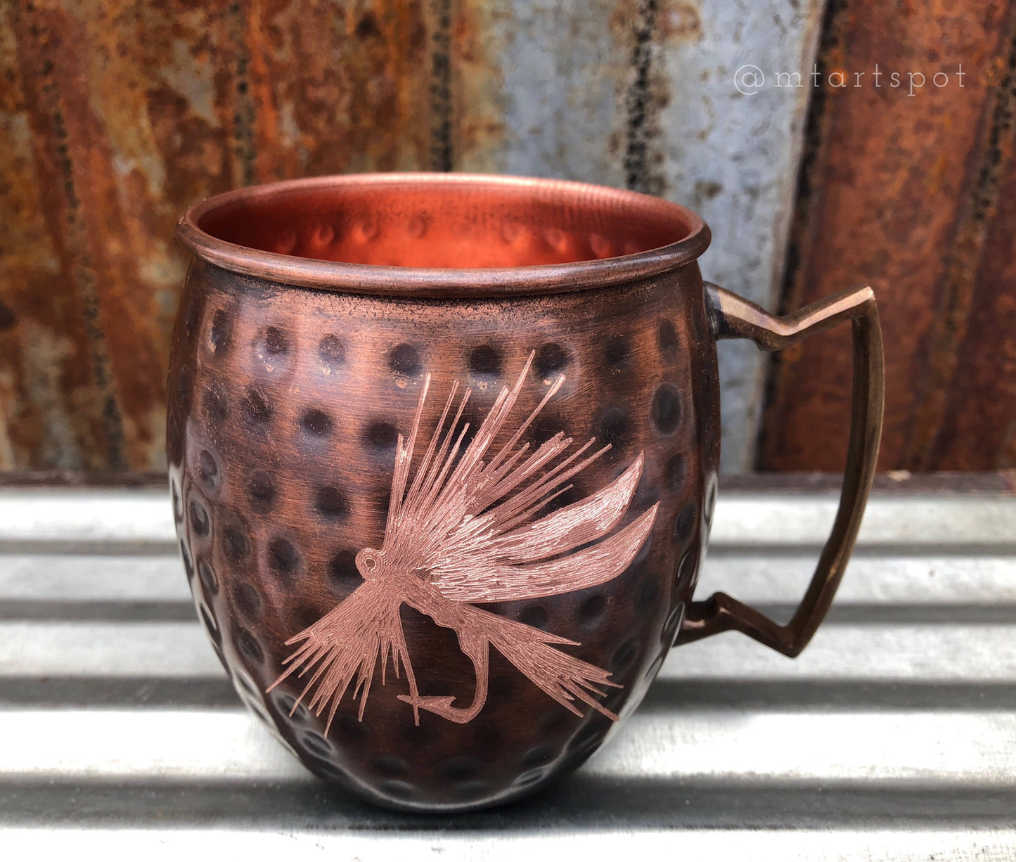 Fly Fishing Moscow Mule Mug | Fisherman Gift | Anniversary Gift | 7 Year Anniversary | Fly Fisherman Gift | Gifts for Him | Boyfriend Gift