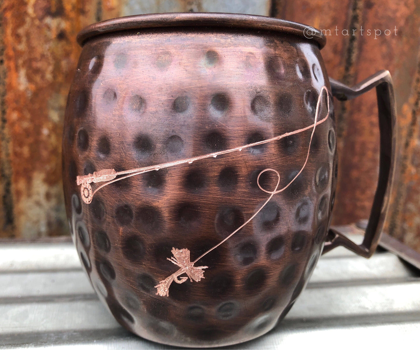 Fly Rod Moscow Mule Mug | Copper Mug | Fly Fishing Gift | Fisherman Gift | Personalized Gift| Anniversary Gift | Gifts for Him |Fishing Gear