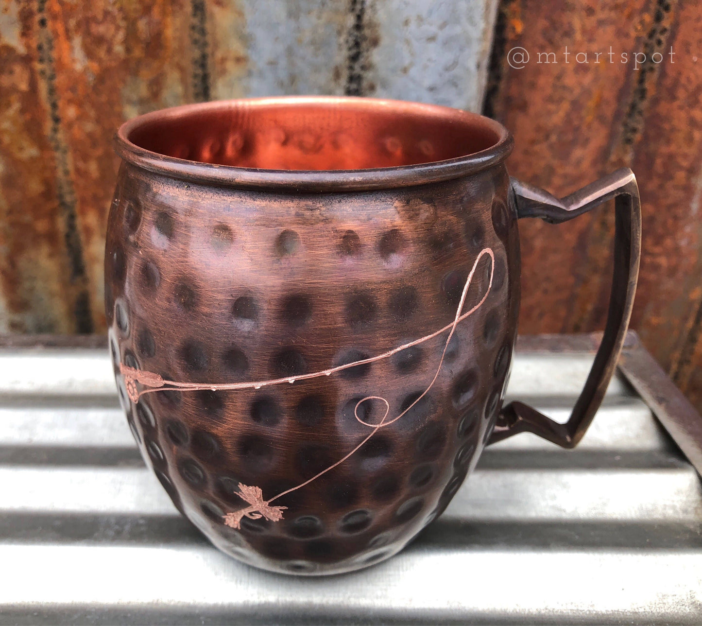 Fly Rod Moscow Mule Mug | Copper Mug | Fly Fishing Gift | Fisherman Gift | Personalized Gift| Anniversary Gift | Gifts for Him |Fishing Gear