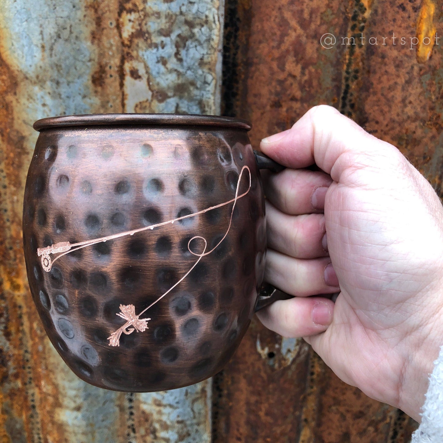 Fly Rod Moscow Mule Mug | Copper Mug | Fly Fishing Gift | Fisherman Gift | Personalized Gift| Anniversary Gift | Gifts for Him |Fishing Gear