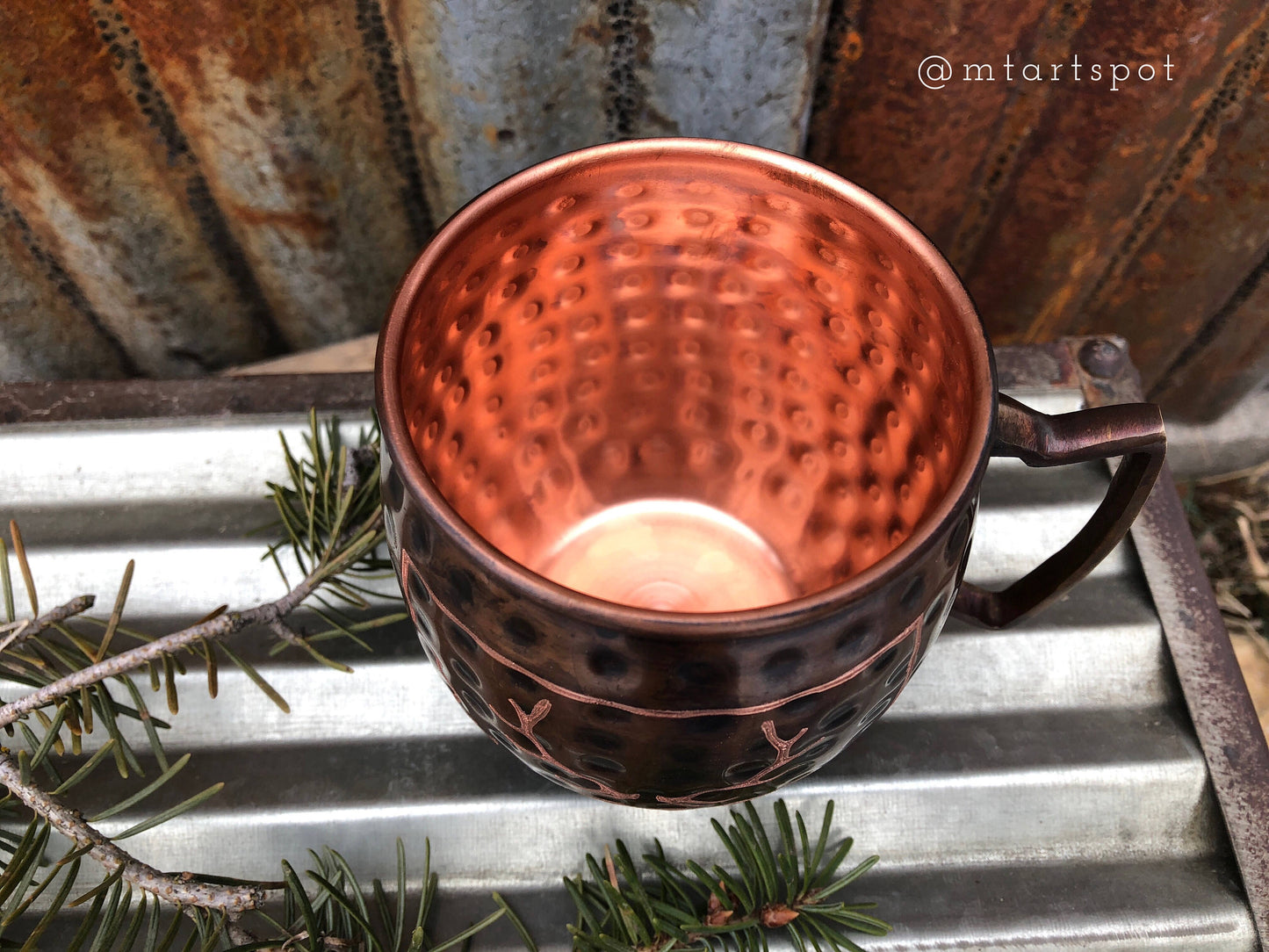 Montana Moscow Mule Mug | Elk Antlers | Hand Etched | Copper Gift | Gifts for Him | Hunter Gift | Huntress Gift | Groomsmen Gifts