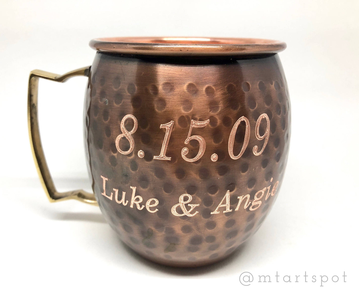 Mountain Line Design | Moscow Mule Mug | Etched Mountain Design | Wedding Gift | 7 Year Anniversary Gift | Bride and Groom Gift