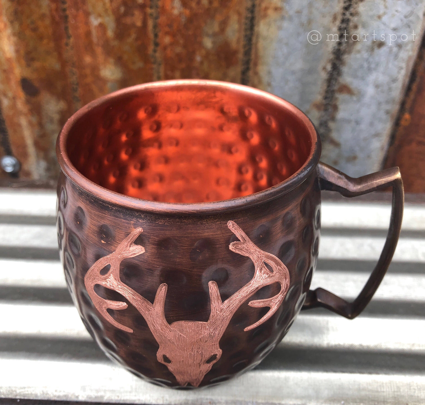 Moscow Mule Mug Engraved Deer Skull | Hunting Gifts for Him| Huntress | Man Cave Gift | Wedding Gift | Copper Mug| Anniversary Gift