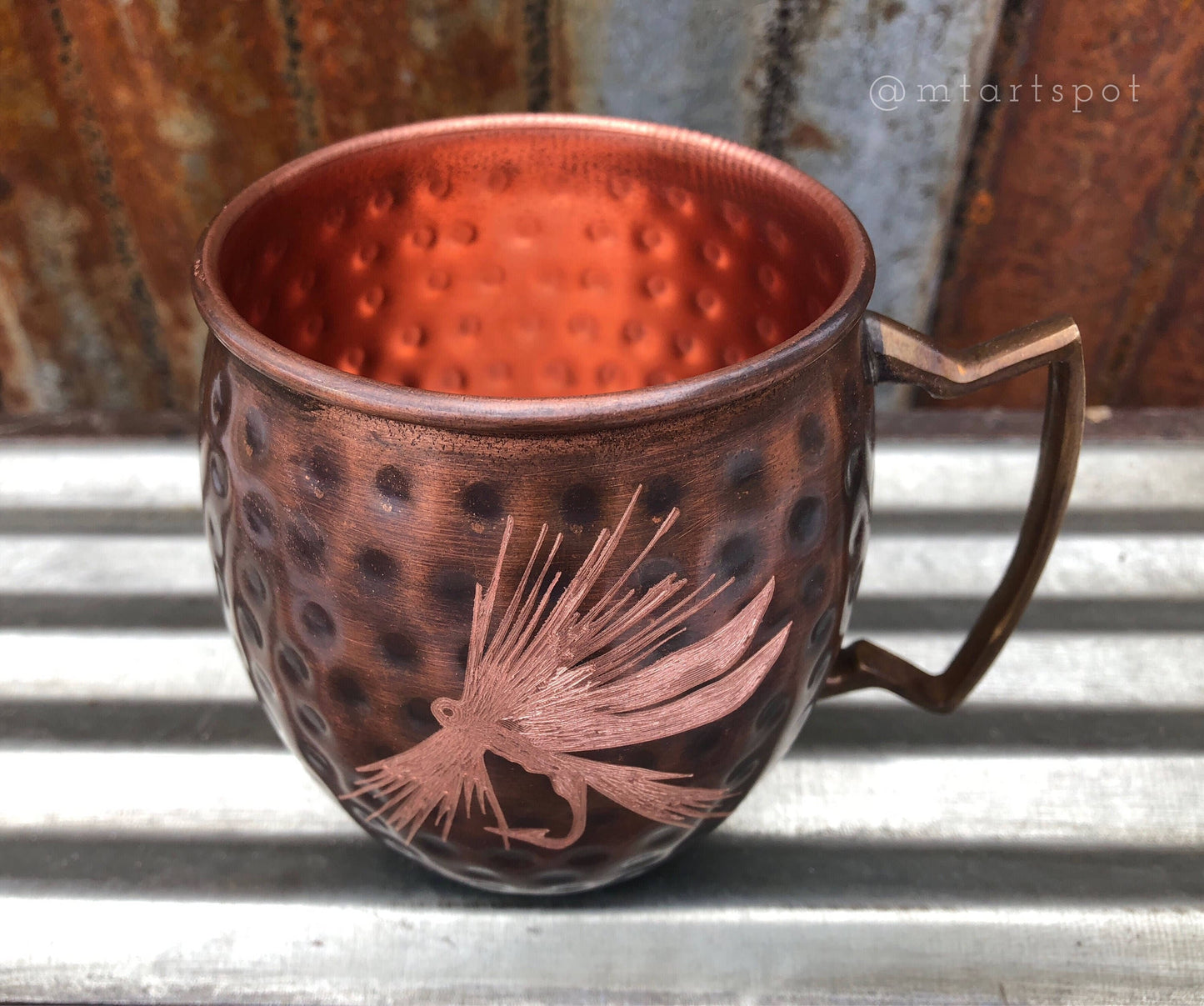 Fly Fishing Moscow Mule Mug | Fisherman Gift | Anniversary Gift | 7 Year Anniversary | Fly Fisherman Gift | Gifts for Him | Boyfriend Gift