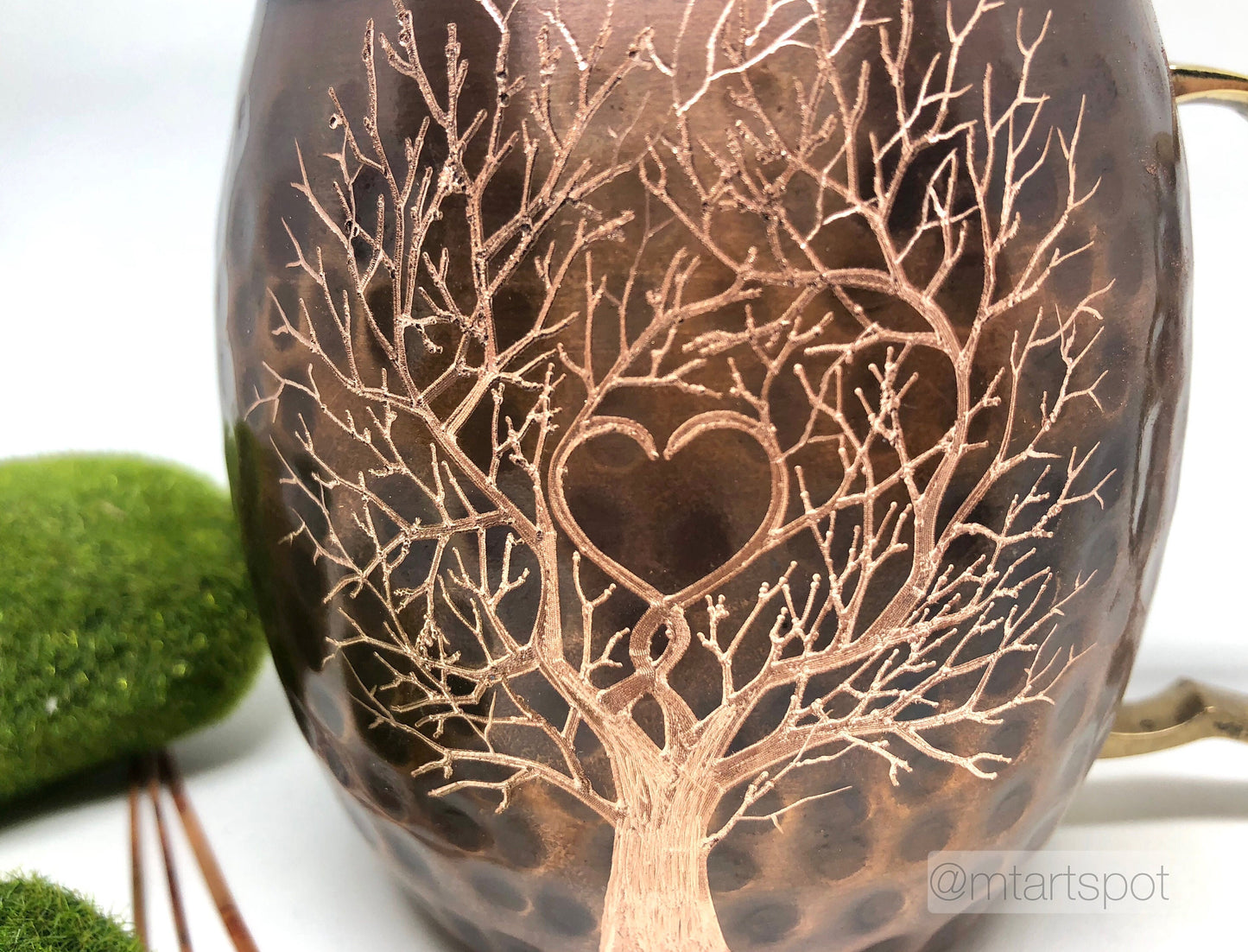 Heart in Tree Limbs | Moscow Mule Mug | Add Initials to Heart | Personalized Gift |  Anniversary Gifts | Wedding Gift | Bride and Groom Gift