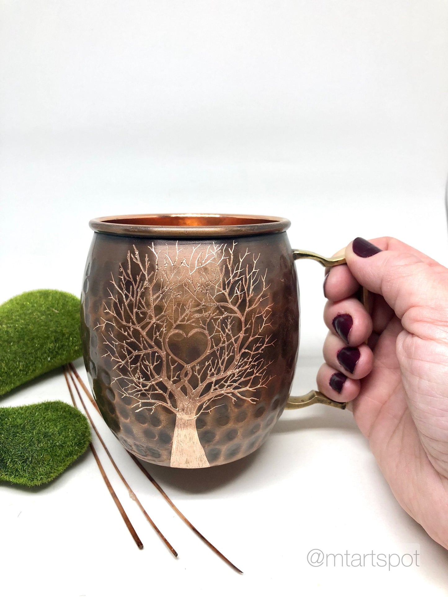 Heart in Tree Limbs | Moscow Mule Mug | Add Initials to Heart | Personalized Gift |  Anniversary Gifts | Wedding Gift | Bride and Groom Gift