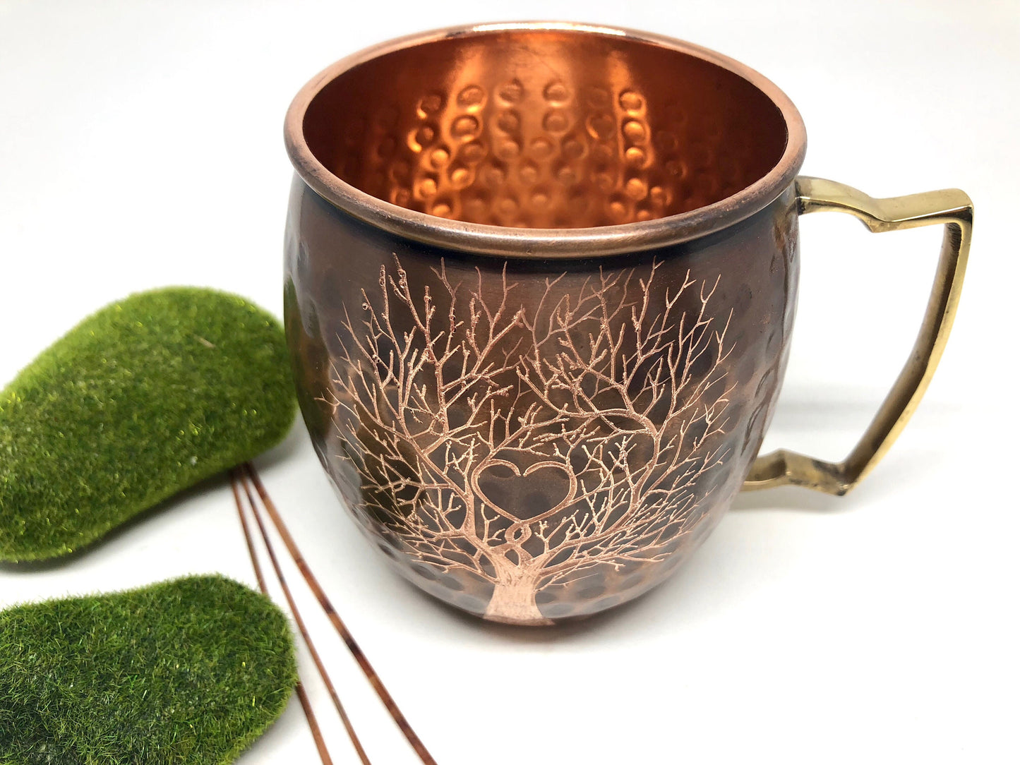 Heart in Tree Limbs | Moscow Mule Mug | Add Initials to Heart | Personalized Gift |  Anniversary Gifts | Wedding Gift | Bride and Groom Gift