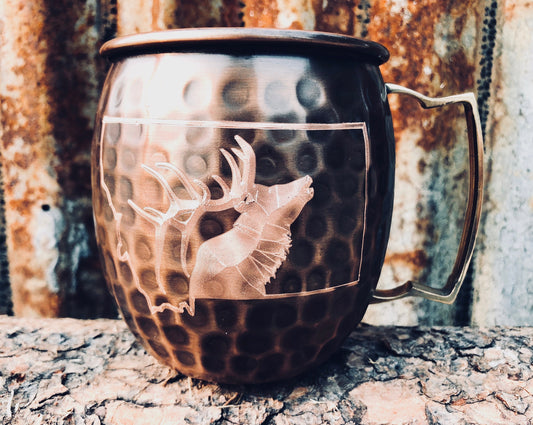 Elk Moscow Mule Mug | Elk Inside Montana | Copper Anniversary | Gifts for Him | Hunter Gift | Huntress Gift | Groomsmen Gifts