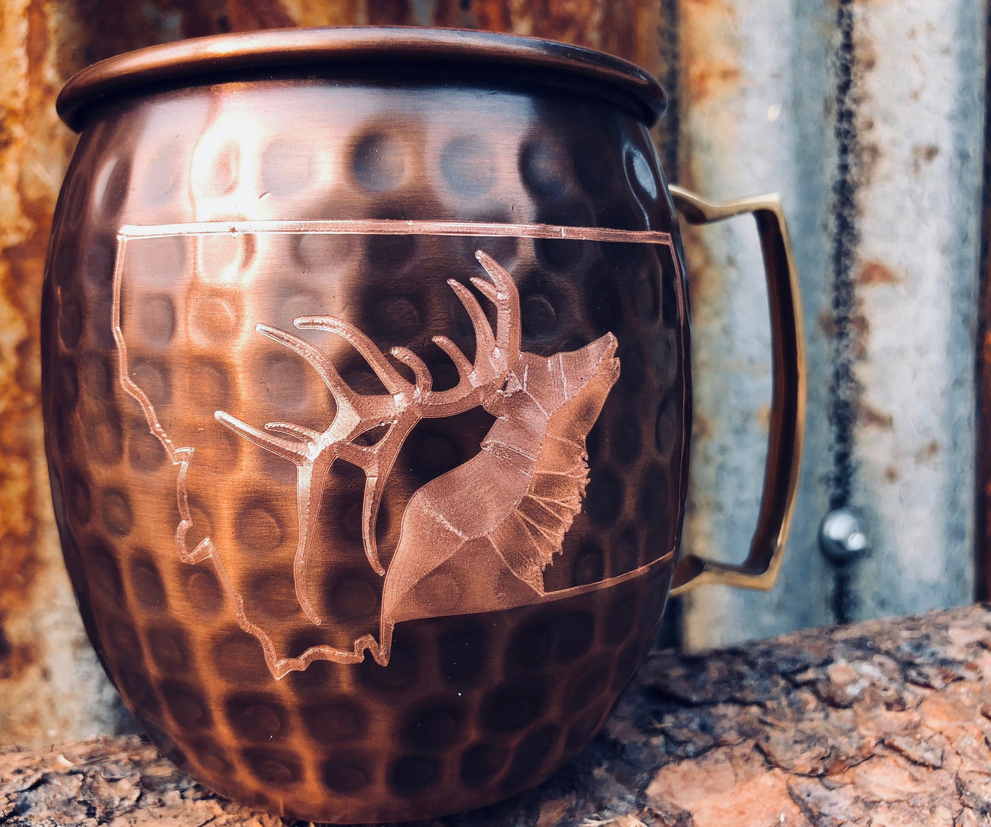 Elk Moscow Mule Mug | Elk Inside Montana | Copper Anniversary | Gifts for Him | Hunter Gift | Huntress Gift | Groomsmen Gifts