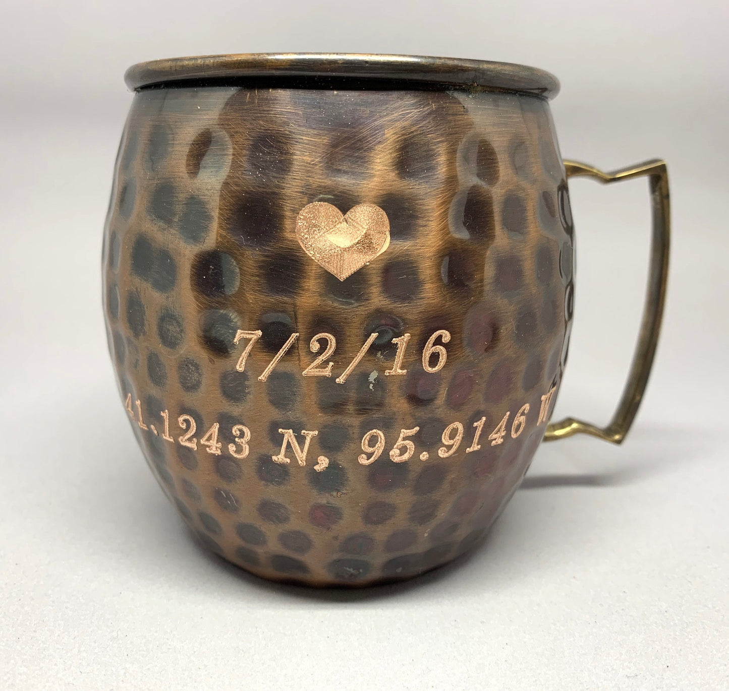 Personalized Custom Latitude Longitude GPS coordinates Moscow Mule Mug | Anniversary Gift | Copper Mug