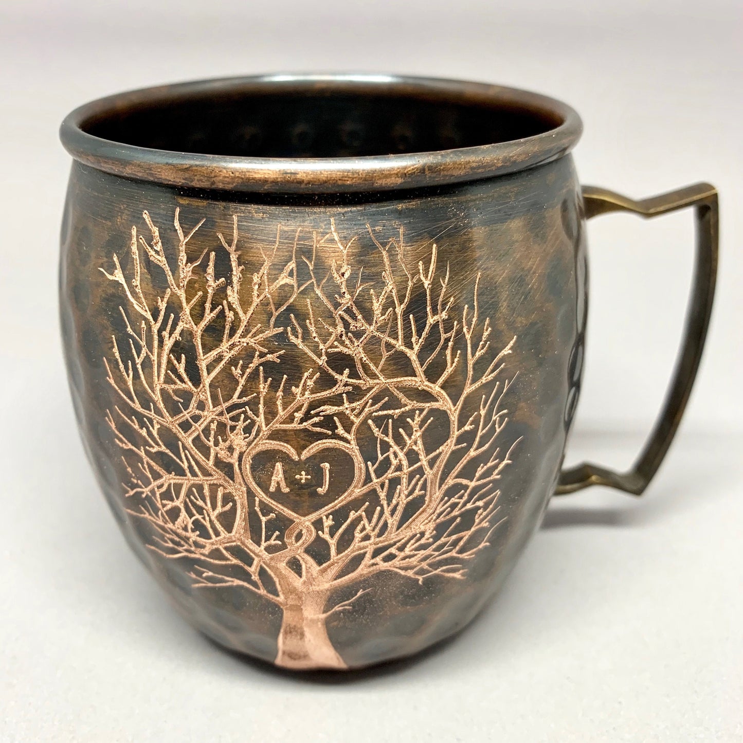 Heart in Tree Limbs | Moscow Mule Mug | Add Initials to Heart | Personalized Gift |  Anniversary Gifts | Wedding Gift | Bride and Groom Gift