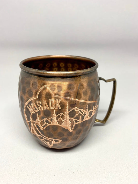 Mountain Fish W|Name | Moscow Mule Mug | Copper Mug | Fly Fishing Gift | Fisherman Gift | Personalized Gift| Anniversary Gift | Wedding Gift