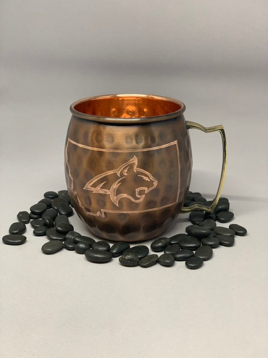 MSU Cats logo Moscow Mule Mug | Pick Any Team | college team Copper Mug | Copper Gift | Anniversary Gift | Father's Day Gift | Montana State