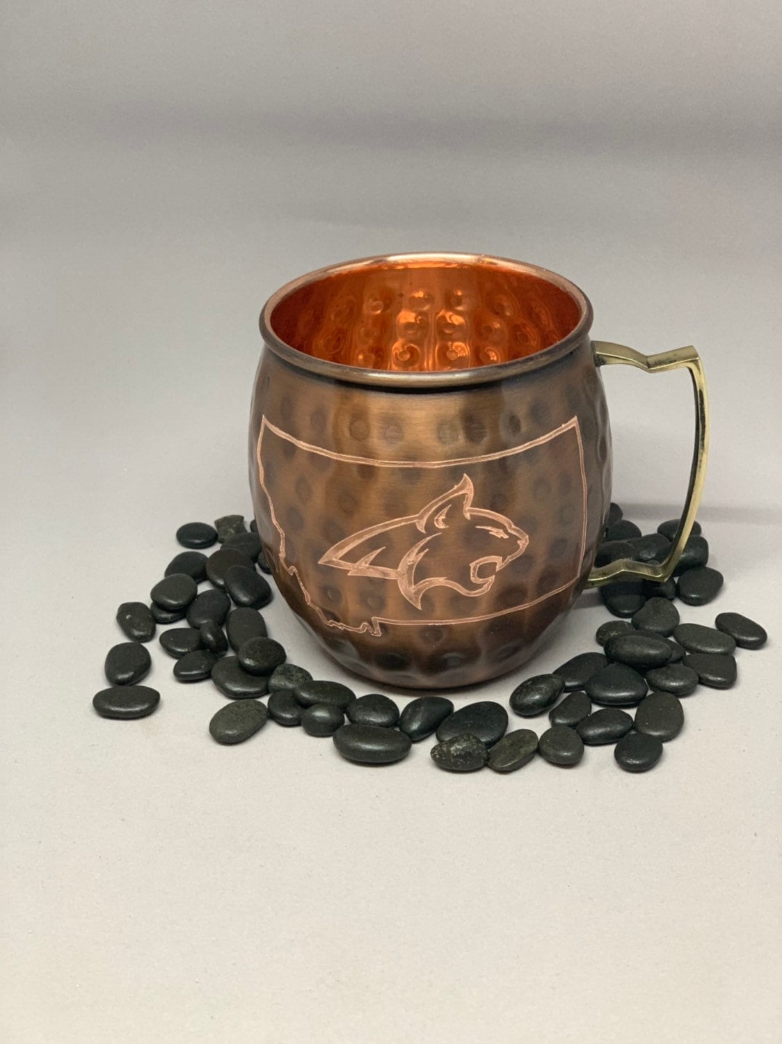 MSU Cats logo Moscow Mule Mug | Pick Any Team | college team Copper Mug | Copper Gift | Anniversary Gift | Father's Day Gift | Montana State