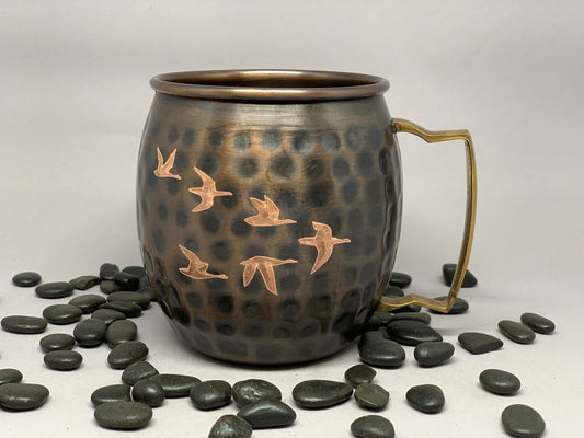 Geese in flight Moscow Mule Mug  | Anniversary Gift | Copper Mug | Gifts for Him | Gifts for Her | 7 year anniversary