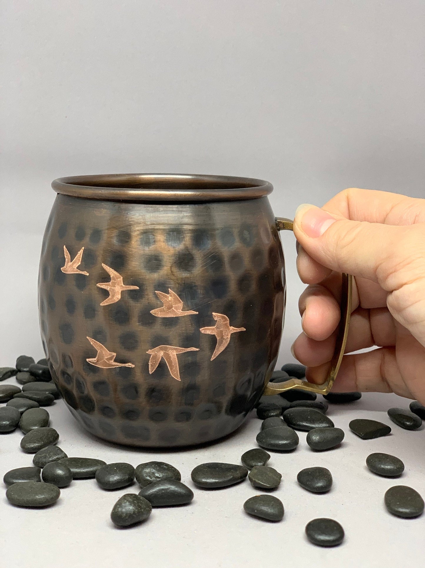 Geese in flight Moscow Mule Mug  | Anniversary Gift | Copper Mug | Gifts for Him | Gifts for Her | 7 year anniversary