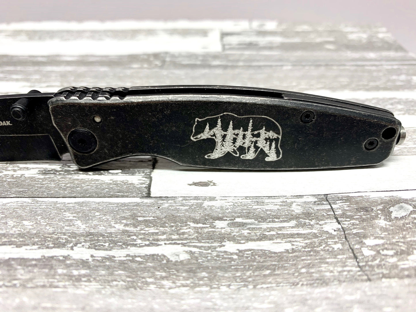 Bear Folding Pocket Knife | 10 year anniversary | Stainless Steel | Etched Gift |  Personalized  Gift | Outdoorsman Gift | Gifts for him