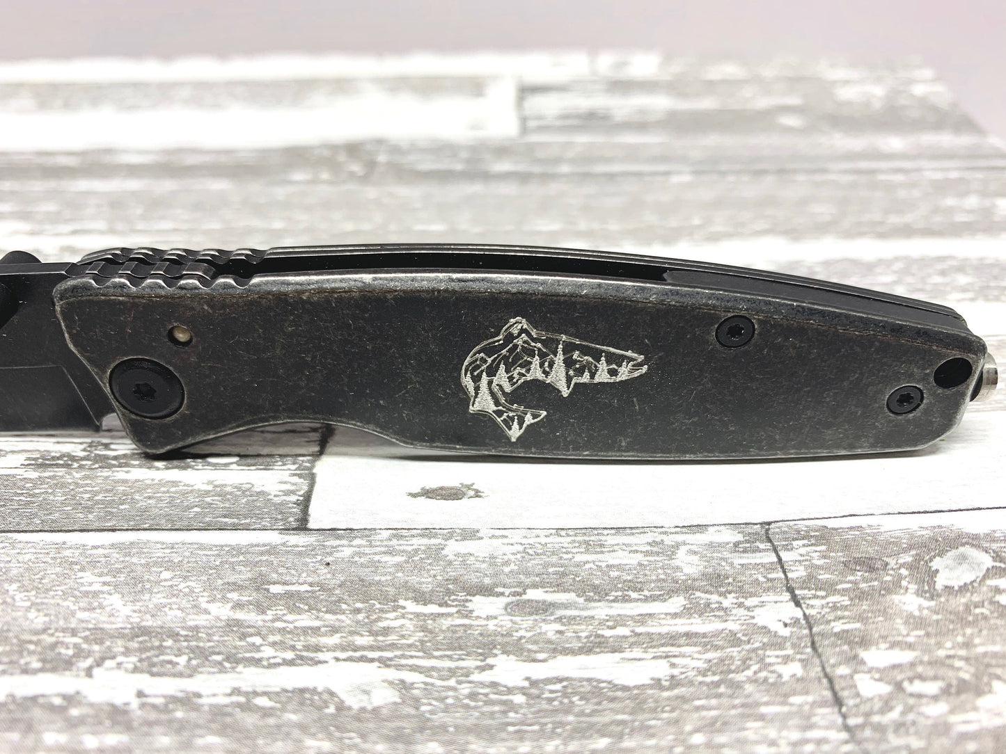 Fish Folding Pocket Knife | 10 year anniversary gift | Stainless Steel | Etched Gift |  Personalized  Gift | Outdoorsman Gift | Man cave