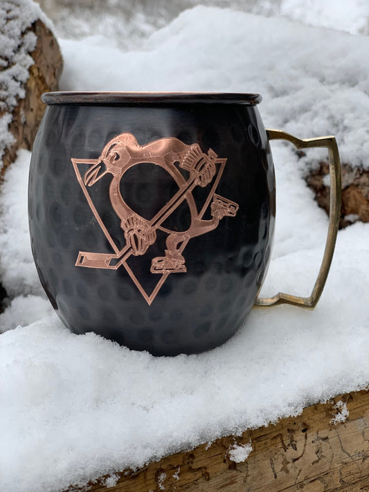 Pittsburgh Penguins Moscow Mule Mug | Antiqued | Hammered | Other teams available | Request Customization