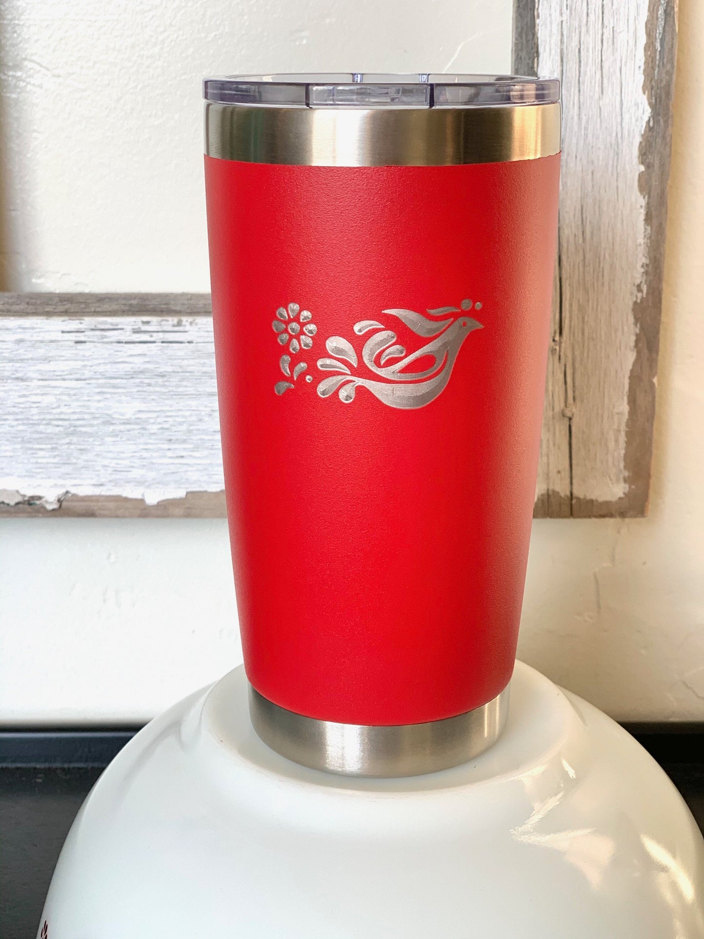 Pyrex Friendship Inspired 20 OZ insulated Tumbler with Lid and Option to Personalize