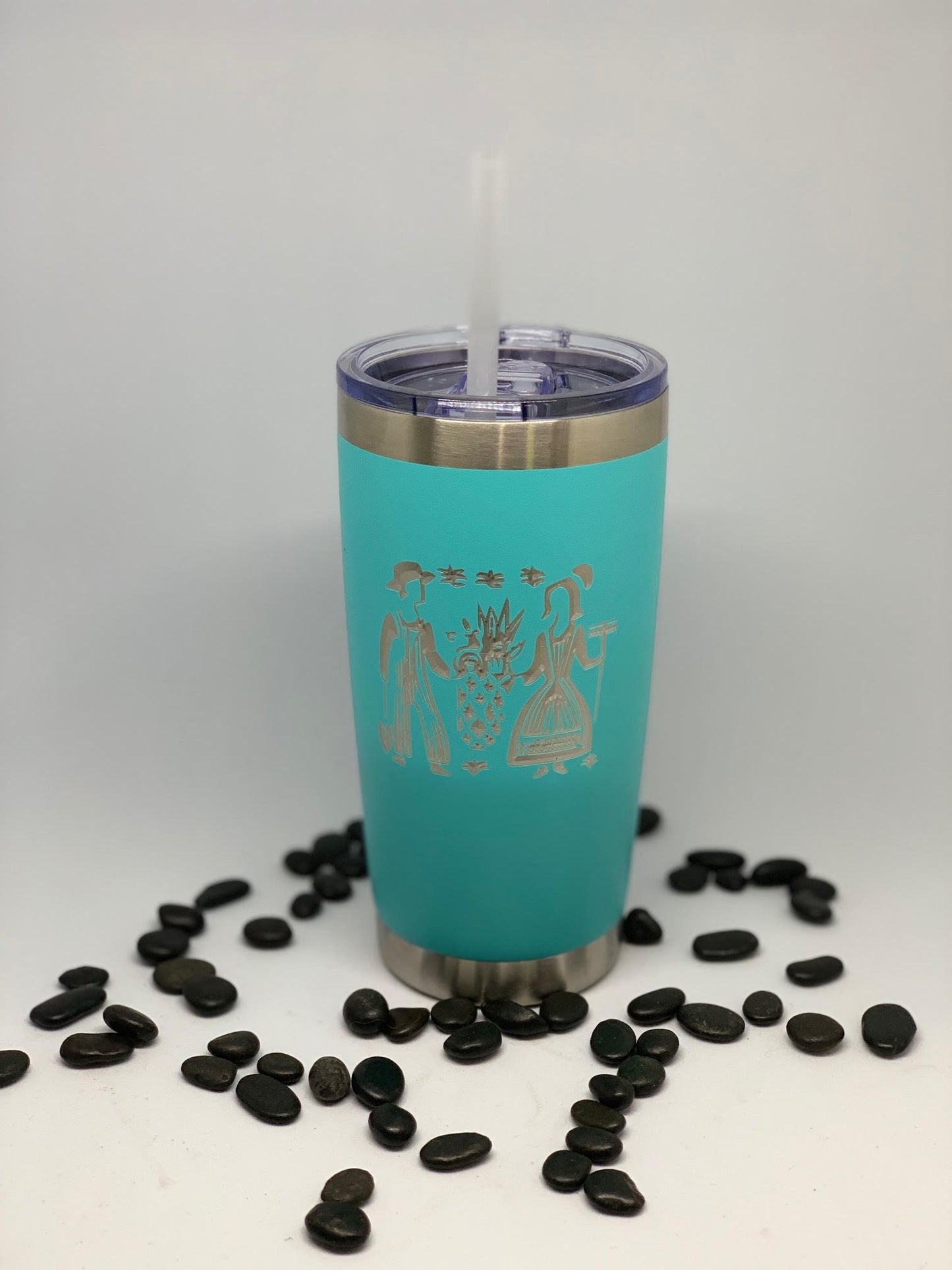 Pyrex Amish Butterprint Inspired 20 OZ insulated Tumbler with Lid and Option to Personalize