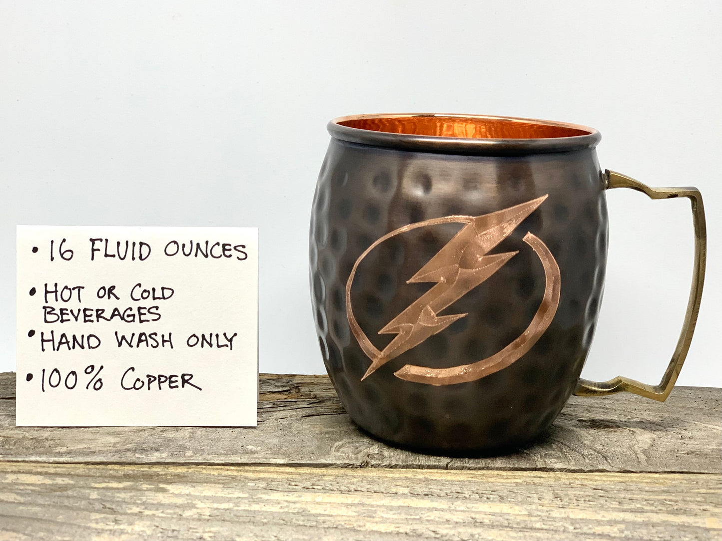 Tampa Bay Lightning Moscow Mule | Pick Any Team | NHL Copper Mug | Copper Gift | Anniversary Gift | Father's Day Gift | Lightning Gift