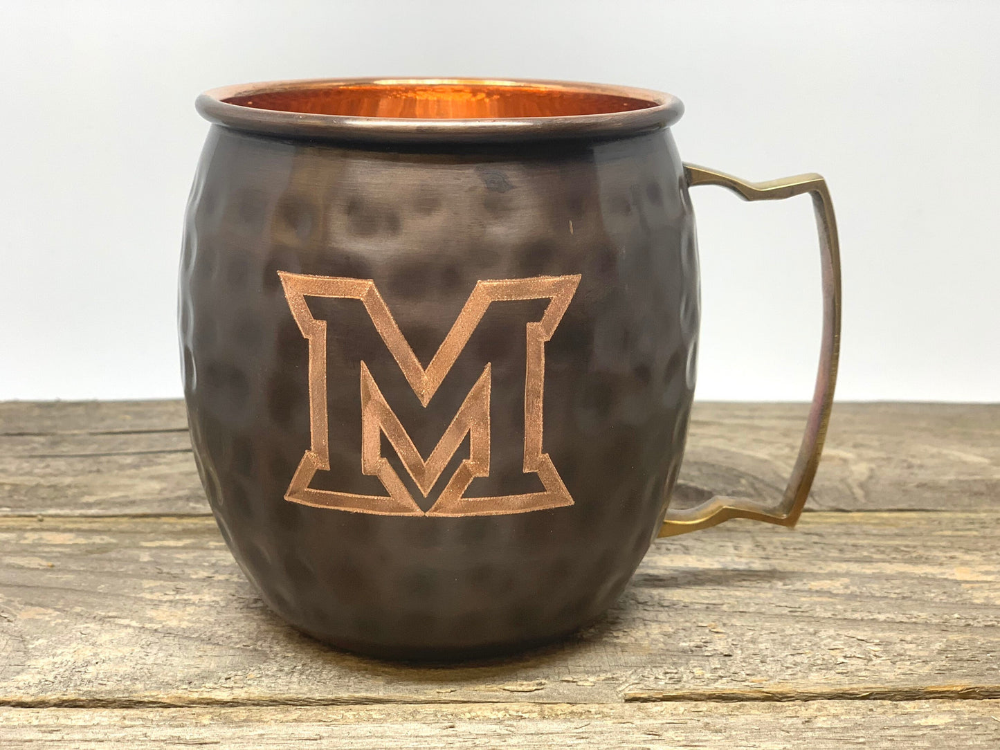 Miami University Logo|  Moscow Mule Mug | Pick Any Team | college team Copper Mug | Copper Gift | Anniversary Gift | Father's Day Gift |