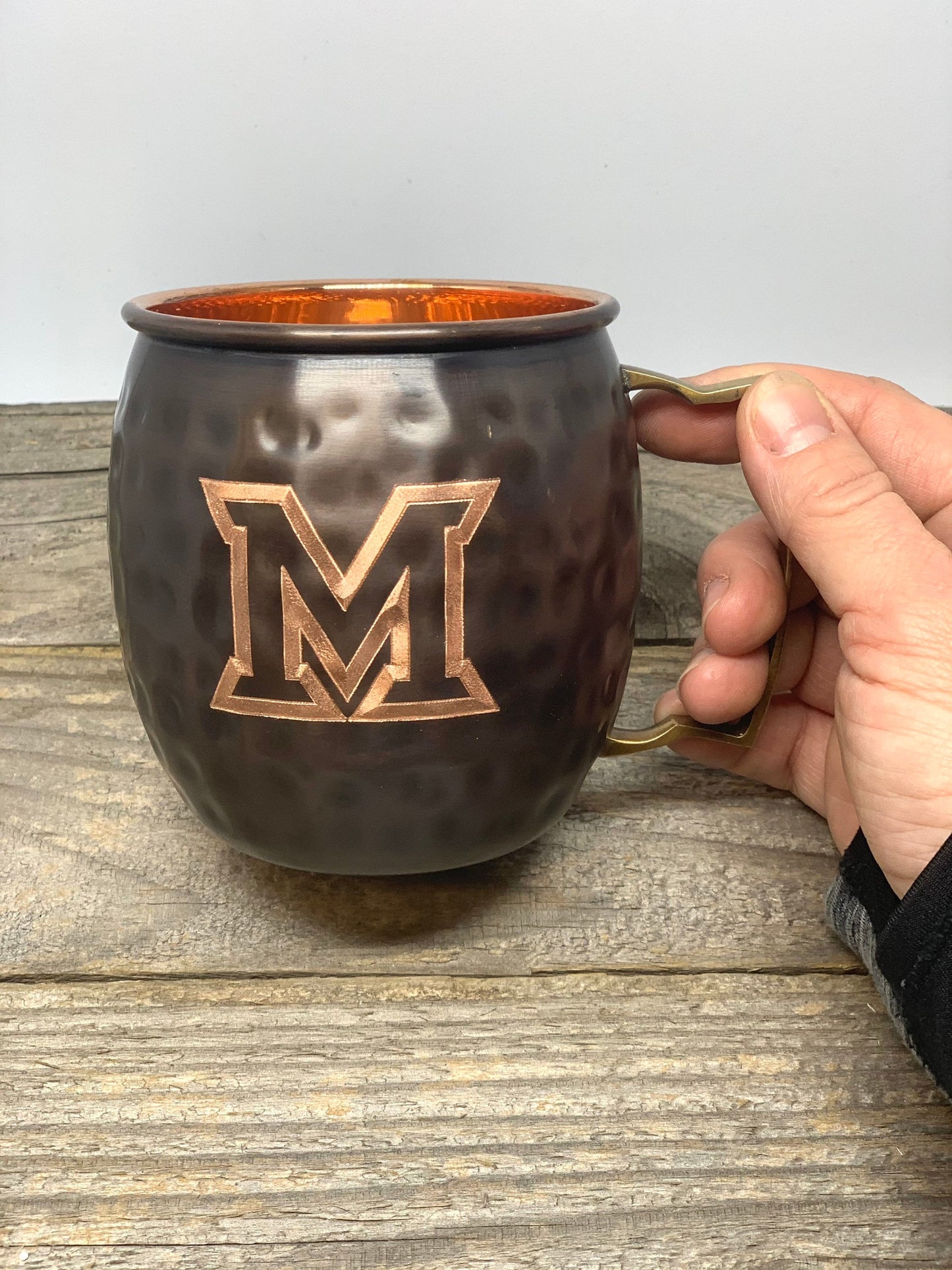 Miami University Logo|  Moscow Mule Mug | Pick Any Team | college team Copper Mug | Copper Gift | Anniversary Gift | Father's Day Gift |