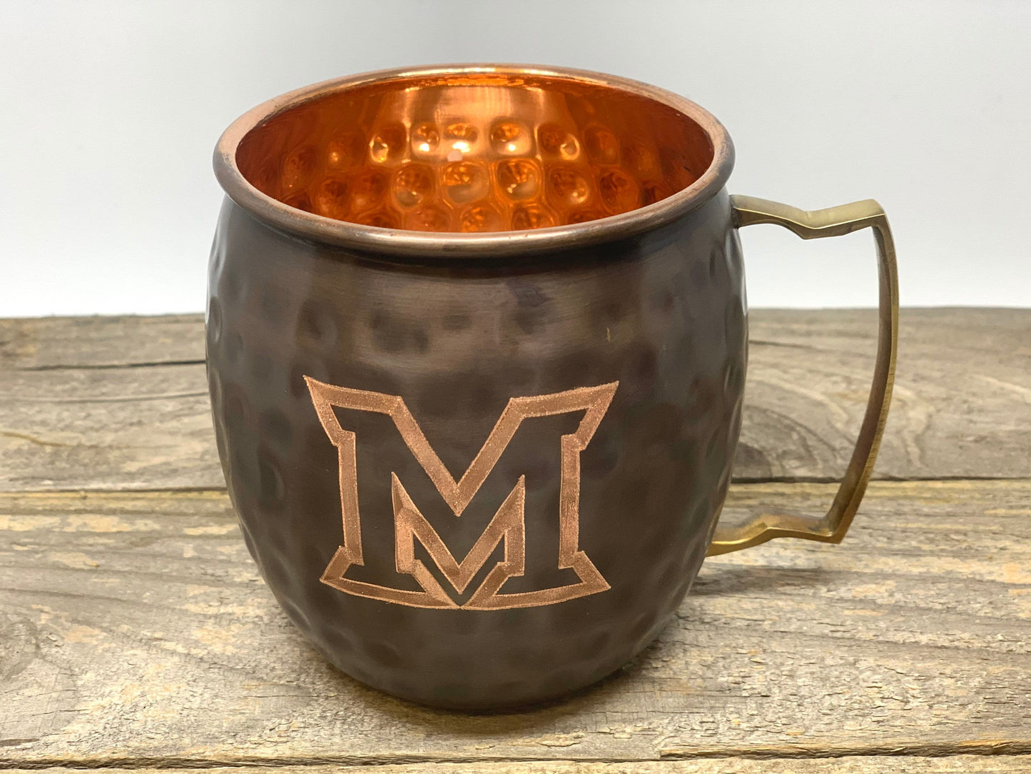 Miami University Logo|  Moscow Mule Mug | Pick Any Team | college team Copper Mug | Copper Gift | Anniversary Gift | Father's Day Gift |