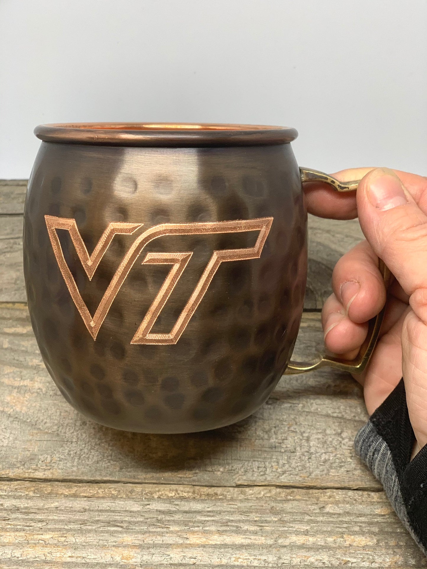 Virginia Tech Logo  Moscow Mule Mug | Pick Any Team | college team Copper Mug | Copper Gift | Anniversary Gift | Father's Day Gift |