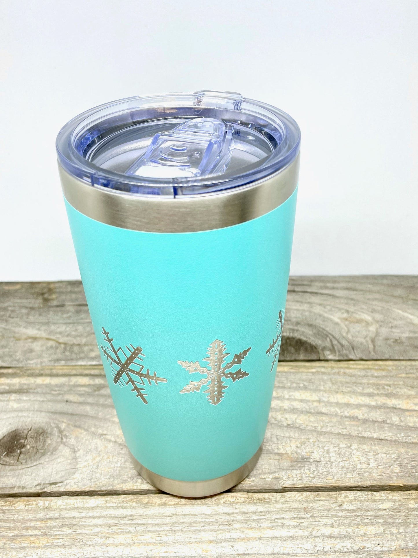 Pyrex Snowflake Inspired 20 OZ insulated Tumbler with Lid and Option to Personalize