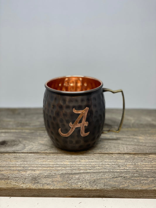 University of Alabama logo  Moscow Mule Mug | Pick Any Team | college team Copper Mug | Copper Gift | Anniversary Gift | Father's Day Gift