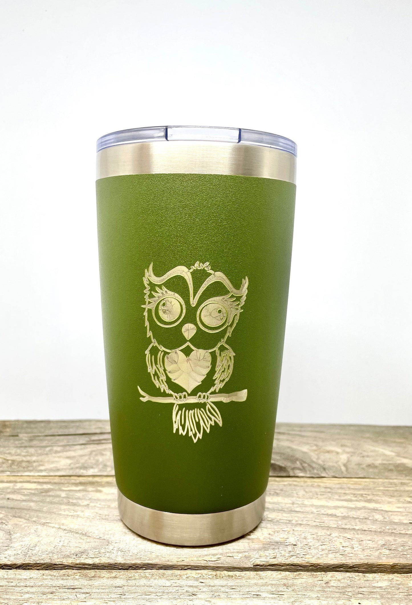 Big Eyed Owl 20 OZ insulated Tumbler with Lid and Option to Personalize