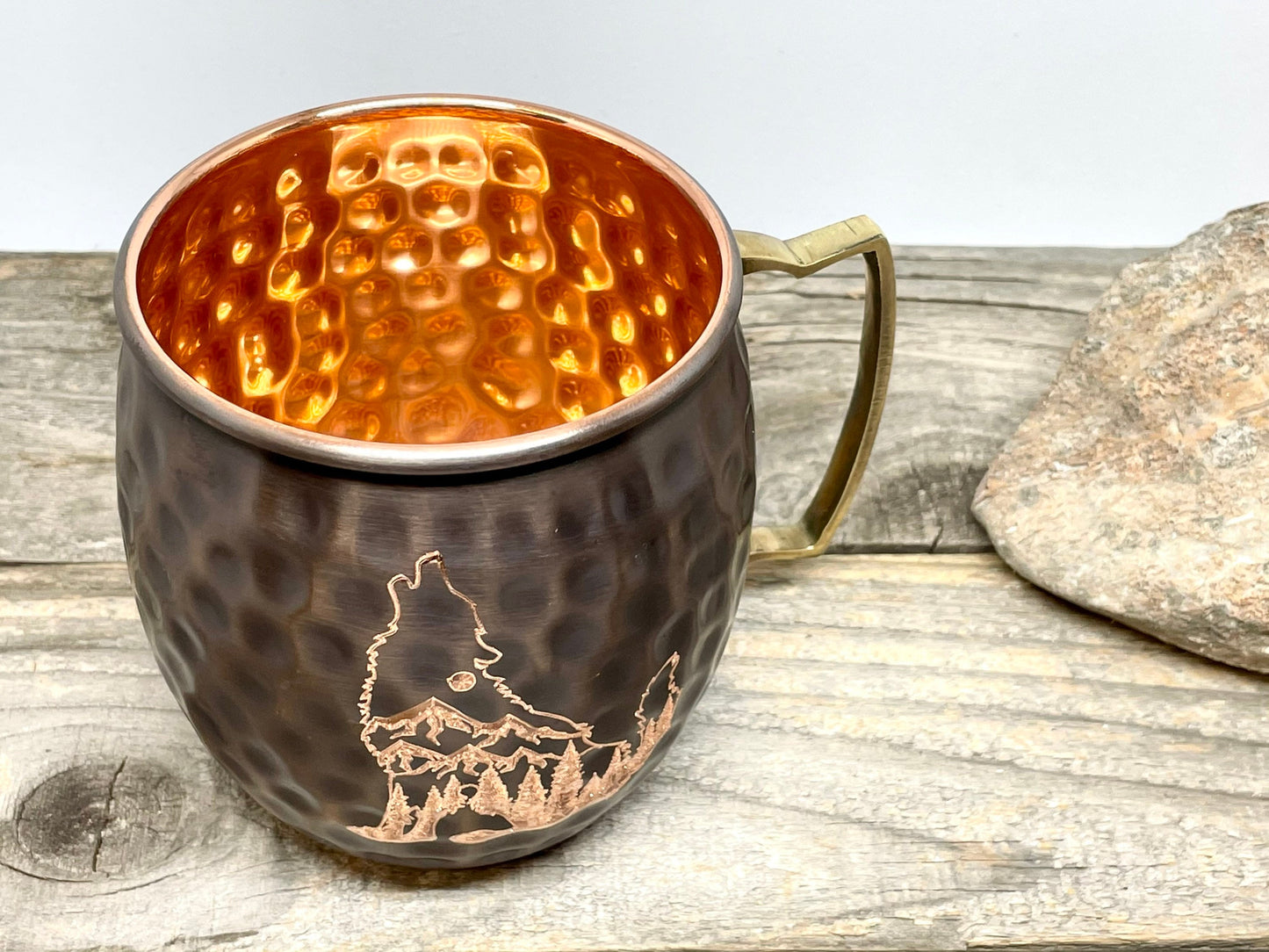 Rocky Mountain Wolf | Moscow Mule Mug | Copper Mug | Outdoorsman Gift | Personalized Gift| Anniversary Gift | Wedding Gift