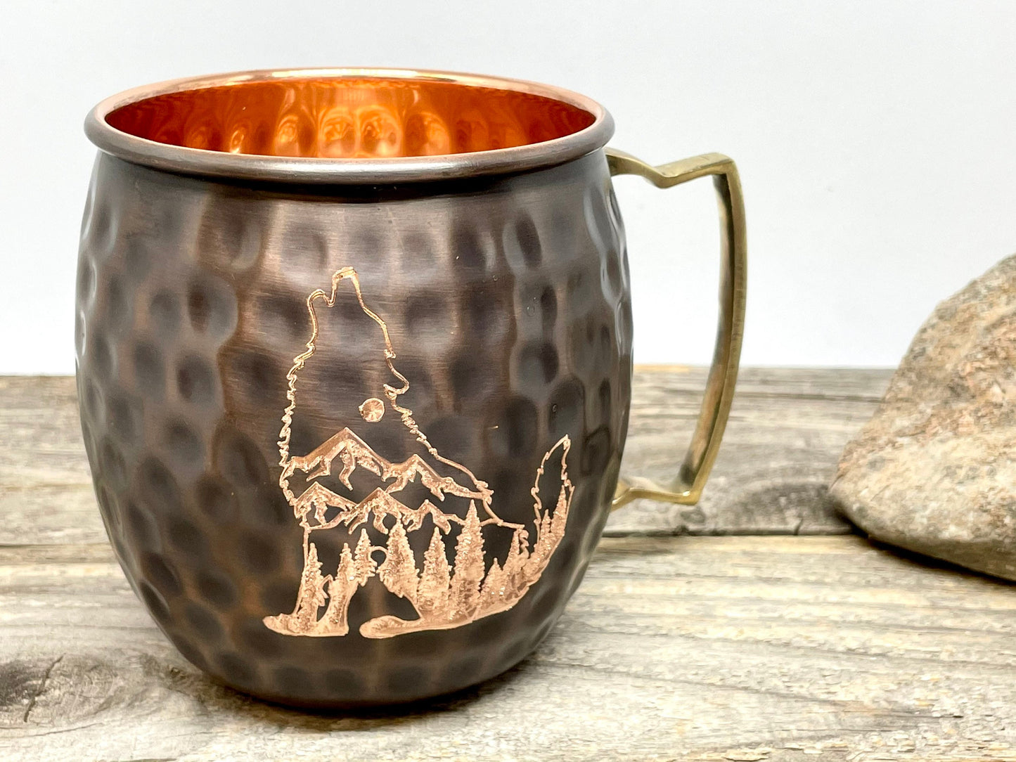 Rocky Mountain Wolf | Moscow Mule Mug | Copper Mug | Outdoorsman Gift | Personalized Gift| Anniversary Gift | Wedding Gift