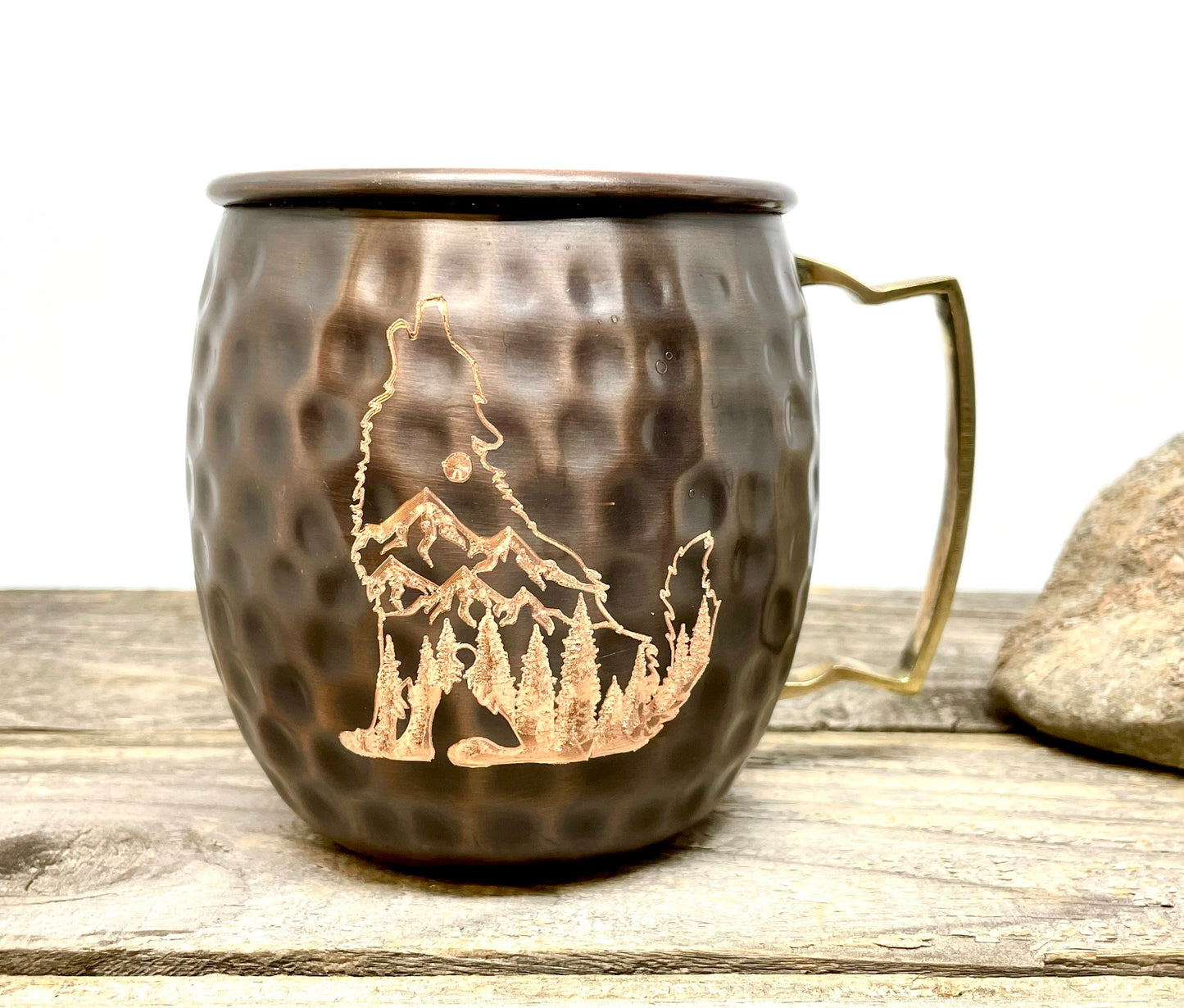 Rocky Mountain Wolf | Moscow Mule Mug | Copper Mug | Outdoorsman Gift | Personalized Gift| Anniversary Gift | Wedding Gift