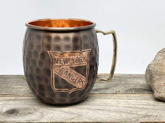 New York Rangers Moscow Mule Mug | Antiqued | Hammered | Other teams available | Request Customization