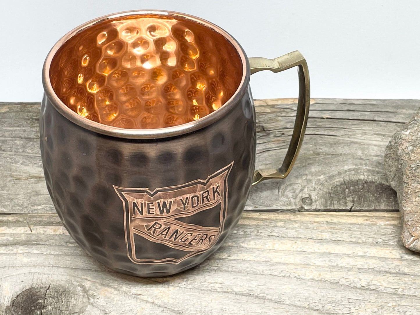 New York Rangers Moscow Mule Mug | Antiqued | Hammered | Other teams available | Request Customization