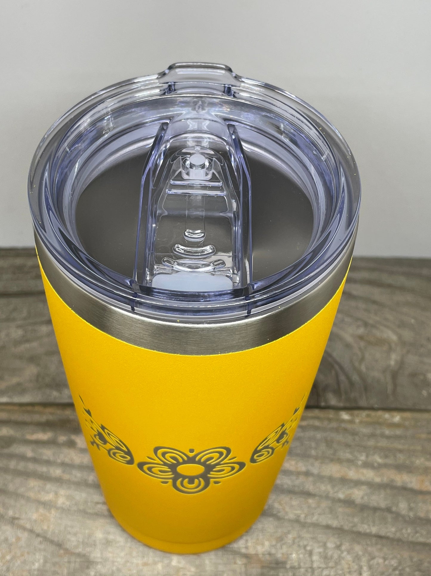 Pyrex Butterfly Gold Inspired 20 OZ insulated Tumbler with Lid and Option to Personalize