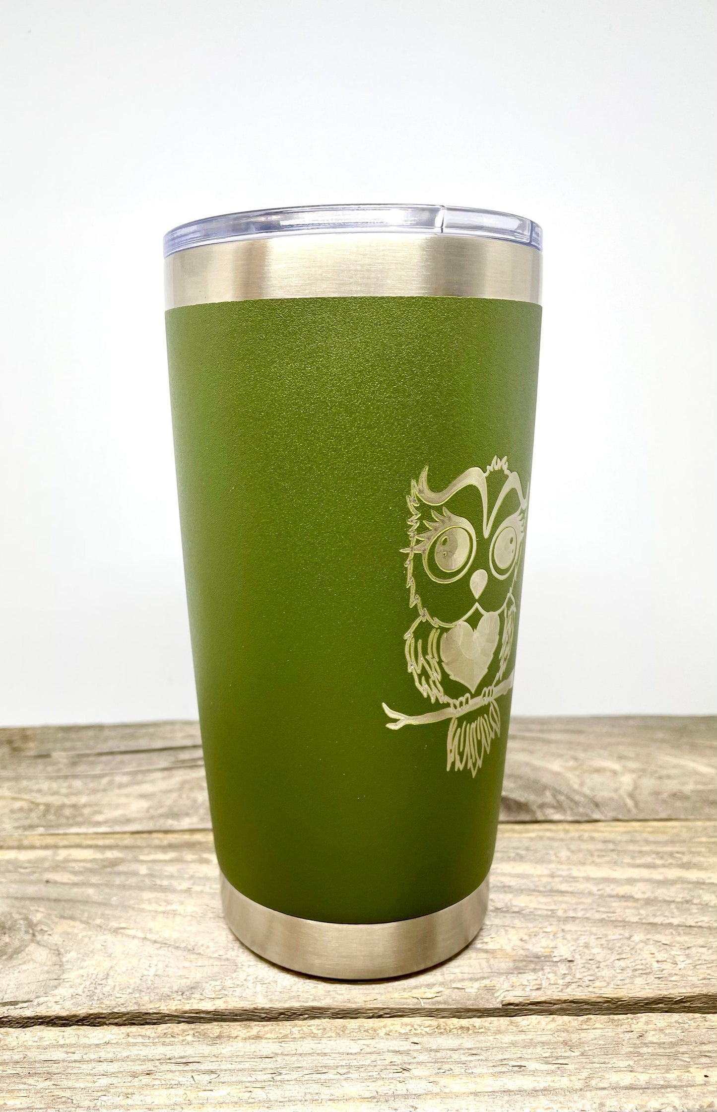 Big Eyed Owl 20 OZ insulated Tumbler with Lid and Option to Personalize