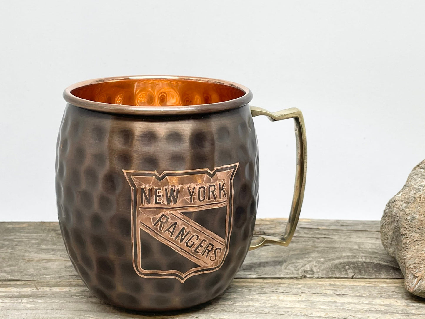 New York Rangers Moscow Mule Mug | Antiqued | Hammered | Other teams available | Request Customization