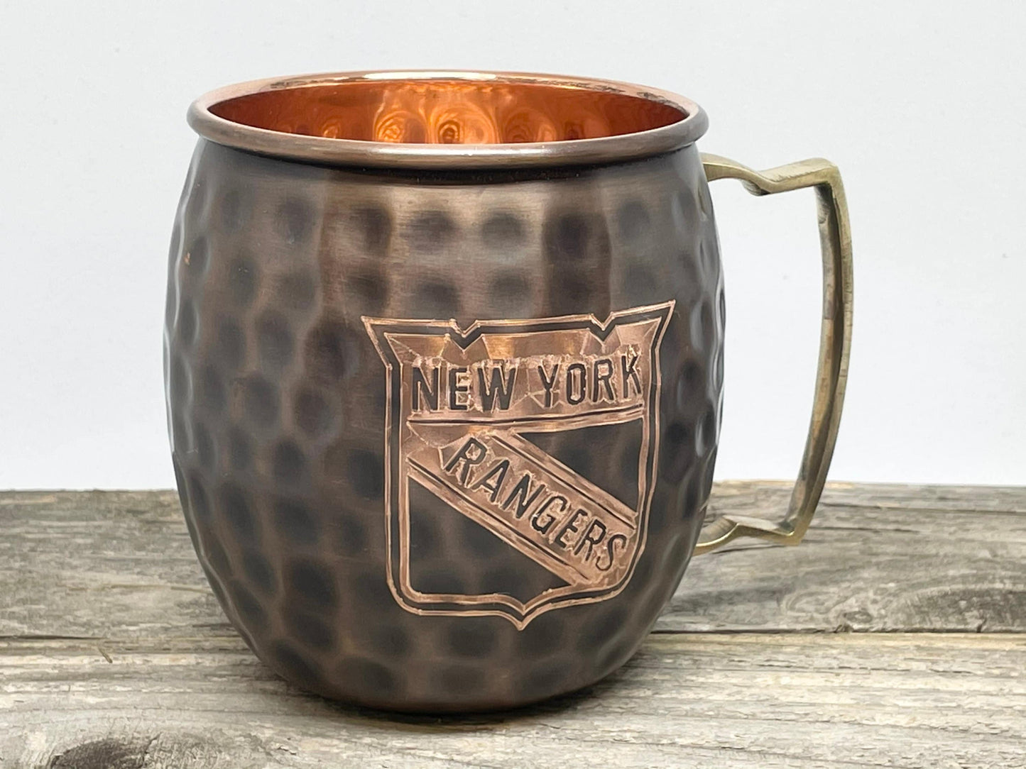 New York Rangers Moscow Mule Mug | Antiqued | Hammered | Other teams available | Request Customization