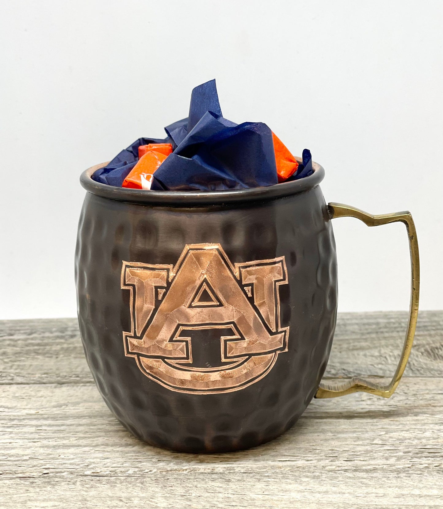 Auburn University logo  Moscow Mule Mug | Pick Any Team | college team Copper Mug | Copper Gift | Anniversary Gift | Father's Day Gift