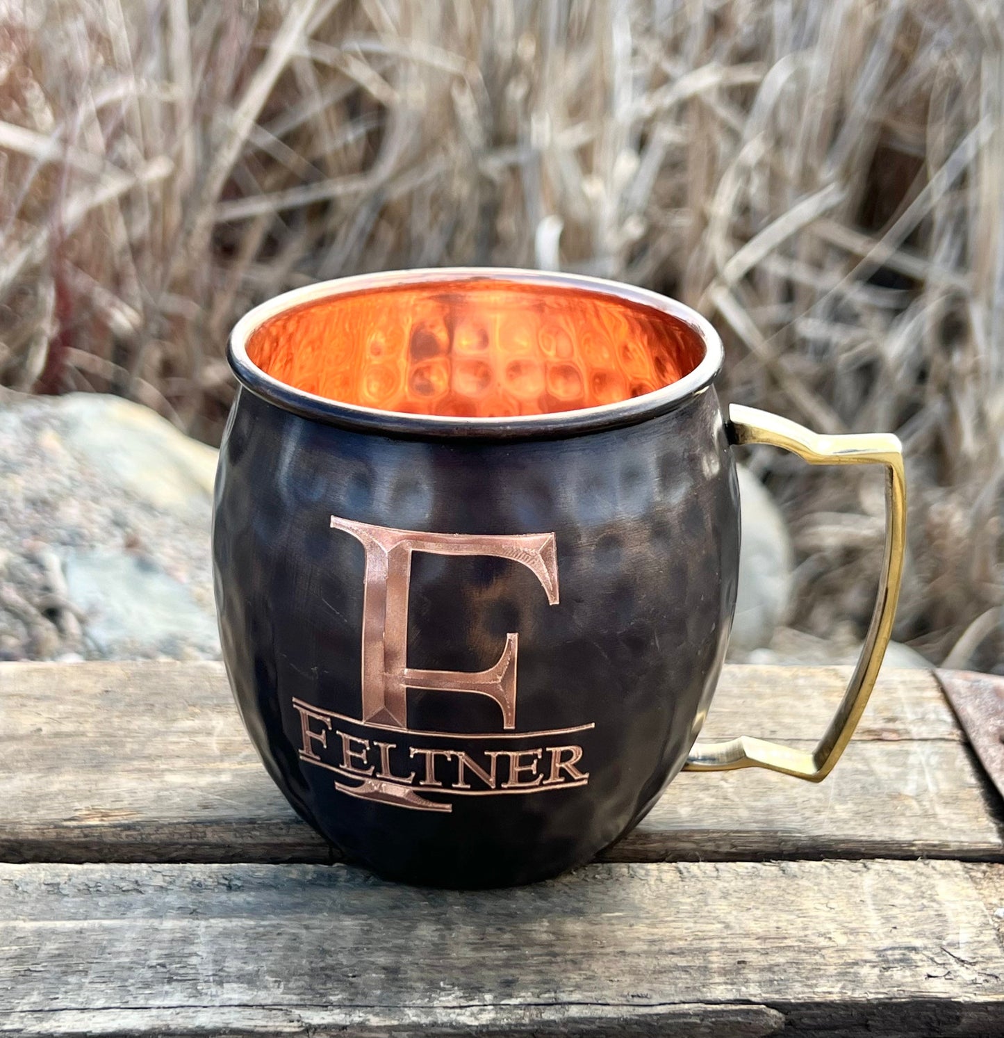 Split Letter Monogram | Copper Moscow Mule Mug | Personalized Copper Mug | Customized Copper Gift | 7 Year Anniversary Present | Add a Name