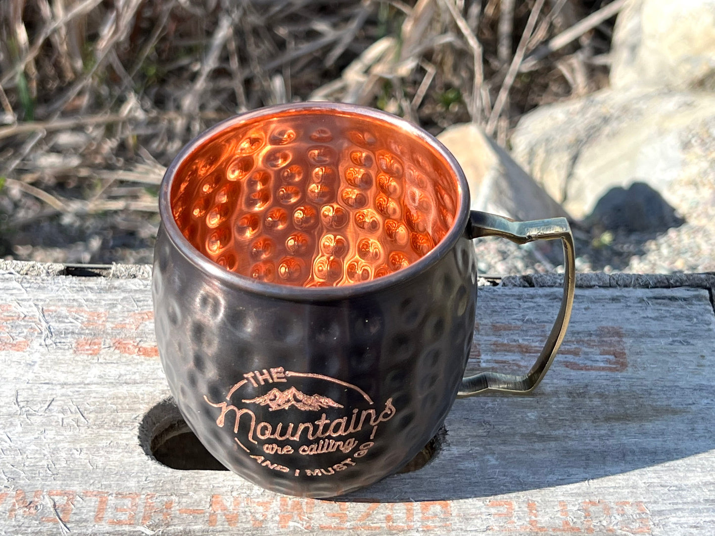 Mountain Moscow Mule Mug | Mountains Are Calling And I Must Go | Copper Mug Snow Capped Mountains | Gifts for Him | Gifts for Her |Outdoors